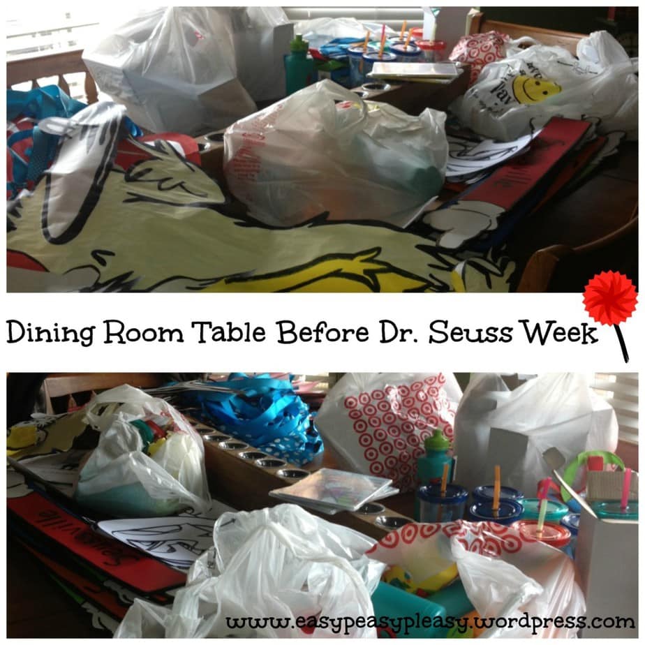 Dining room table before Dr. Seuss week collage-001