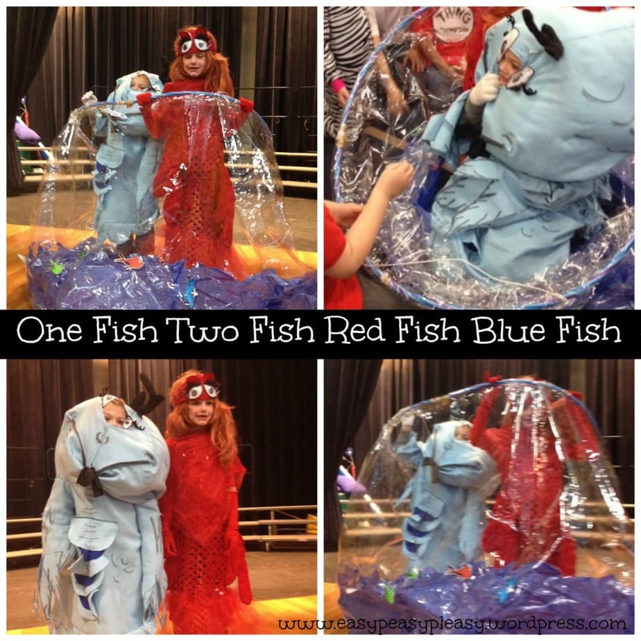 Dr. Seuss One Fish Two Fish Red Fish Blue Fish Costume Collage