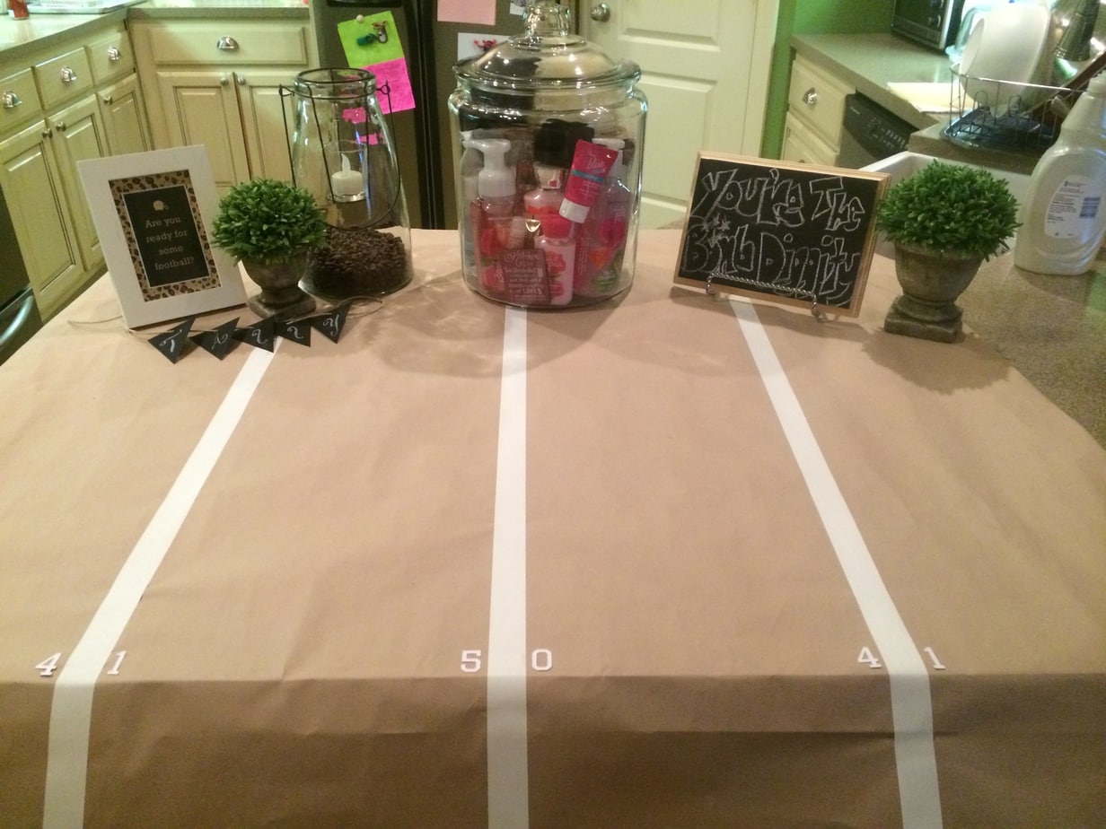 Super Bowl Football Birthday Party cake tablescape