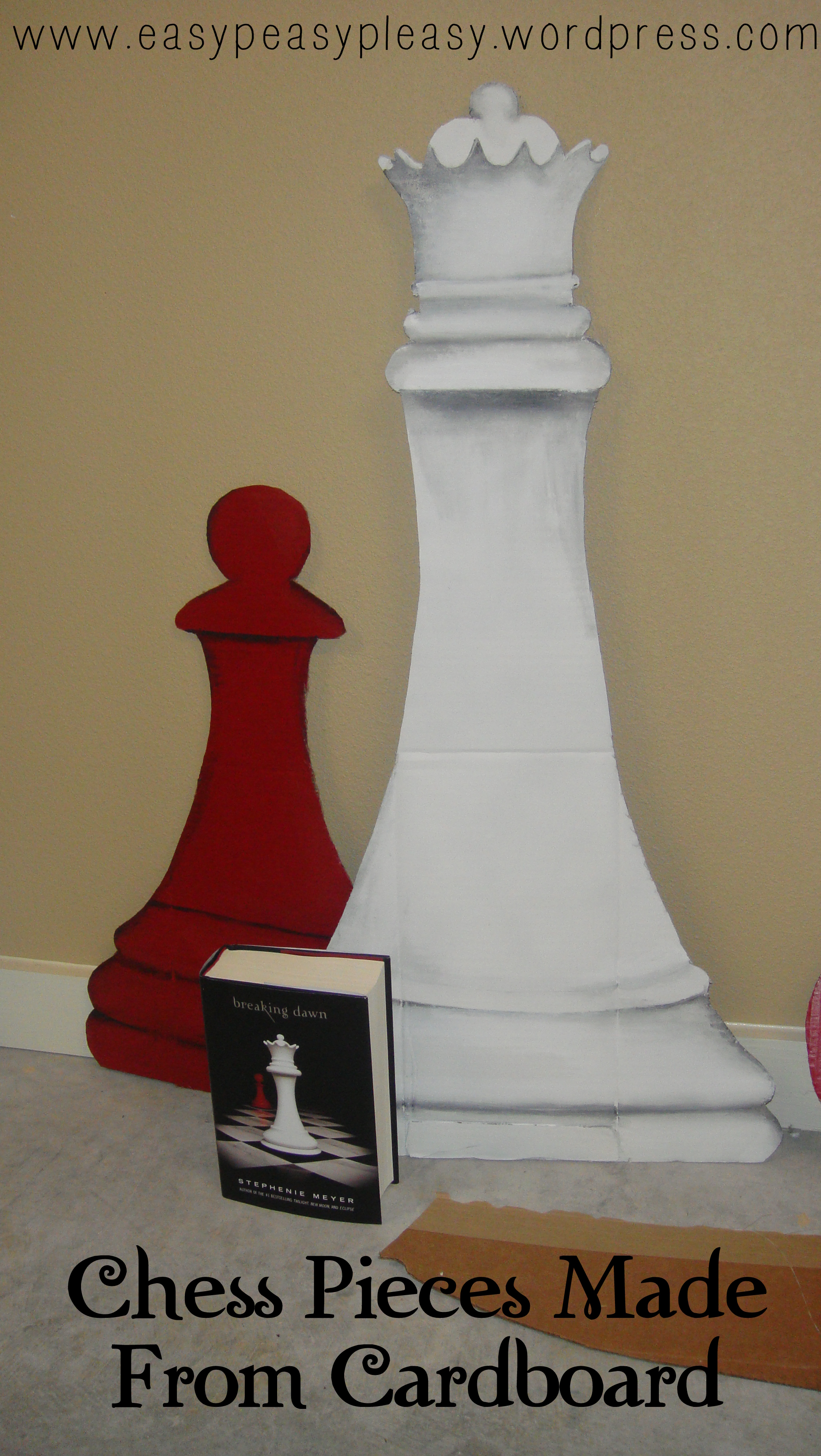 Chess Pieces made from cardboard for Twilight Party