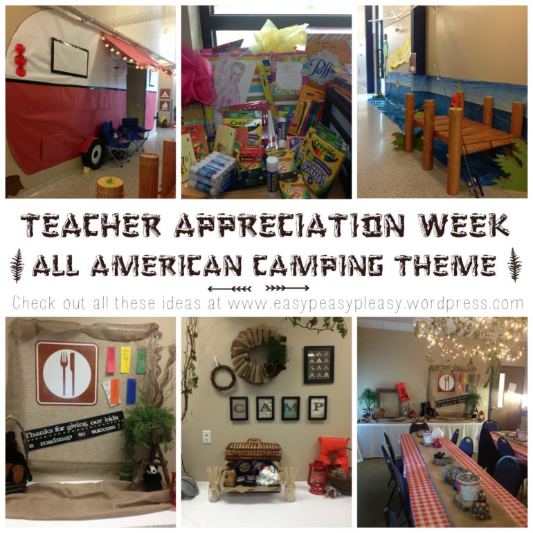 Teacher Appreciation Week All American Camping Theme PTO ideas at easypeasypleasy.com