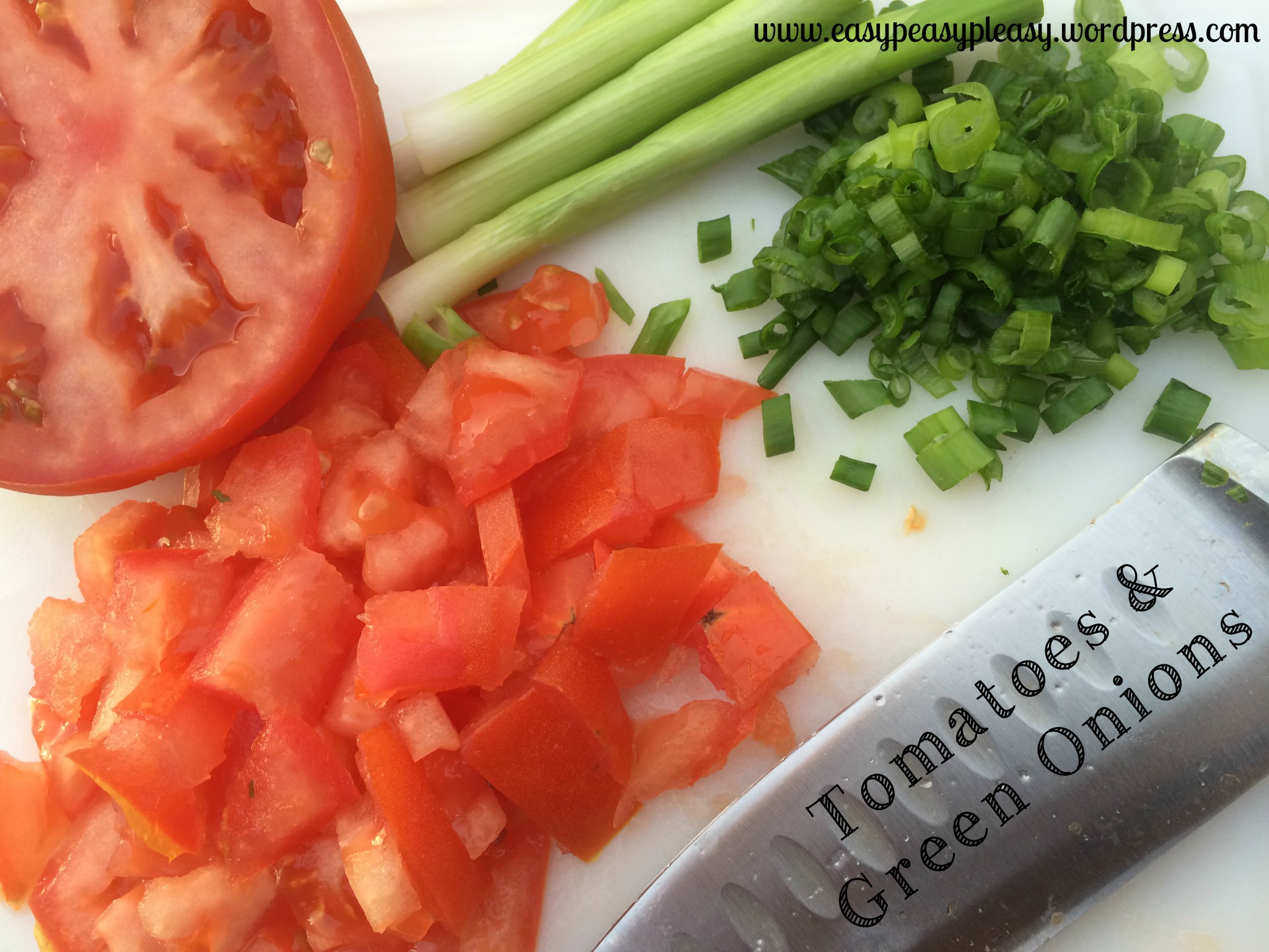 Tomatoes and Green Onions for a Double Duty Grilled Chicken Recipe at https://easypeasypleasy.com