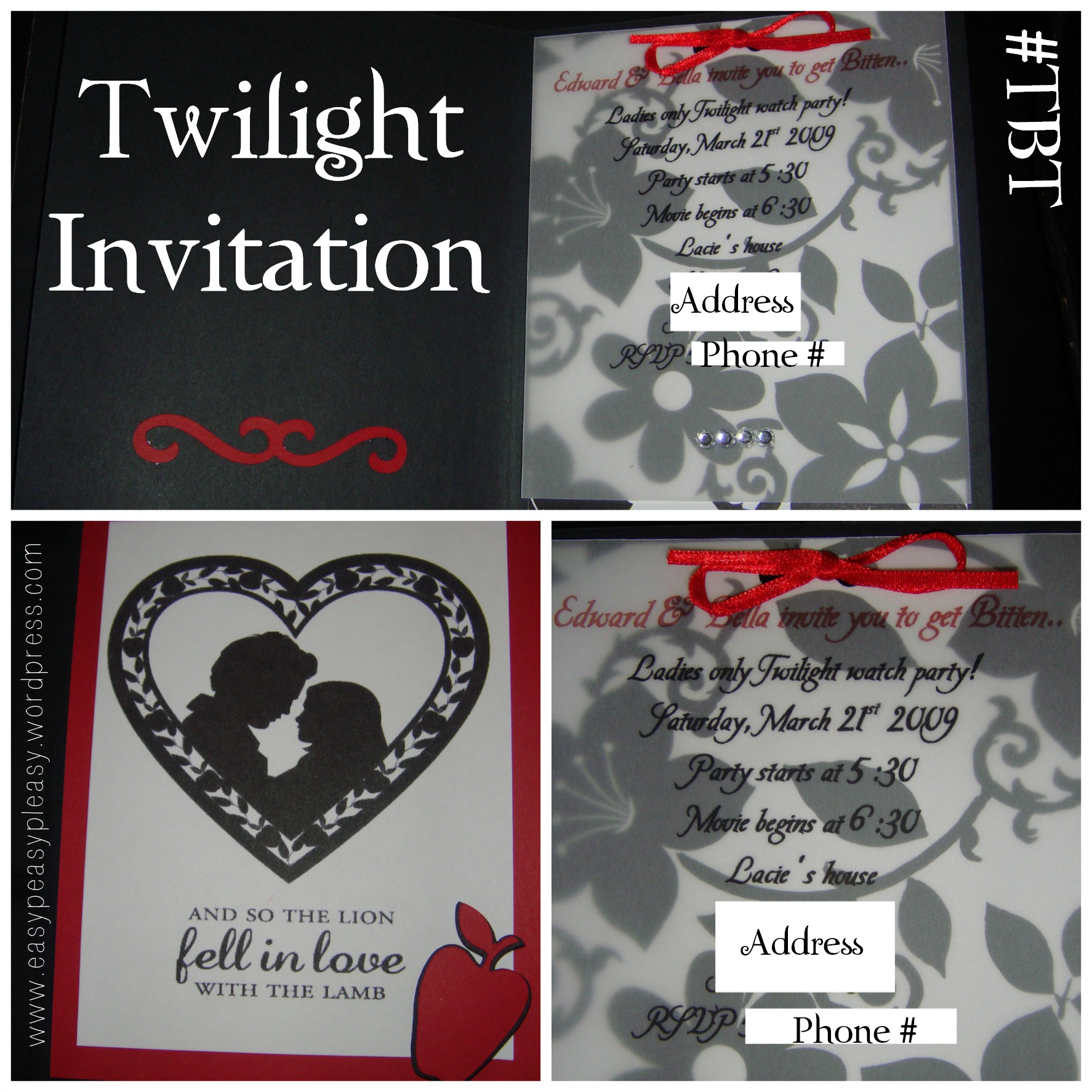 Twilight Invitation Opened and Front View #TBT