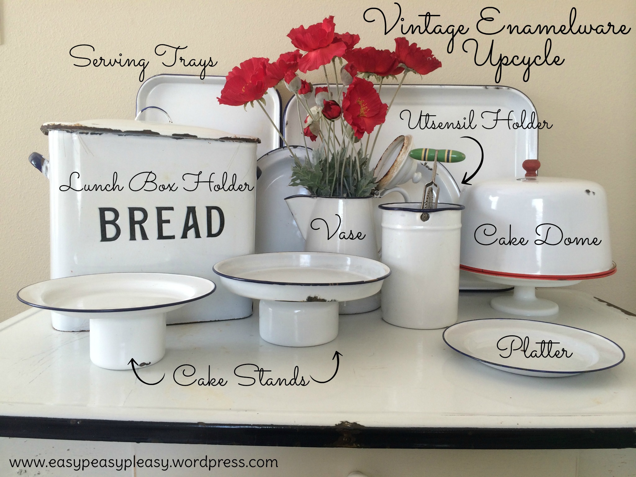 Upcycled Vintage Coffee Pot and Enamelware Decor Ideas - Organized