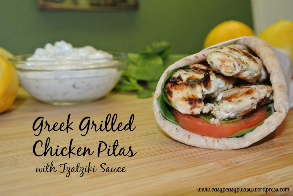 Easy Greek Grilled Chicken Pitas Recipe with Tzatziki Sauce