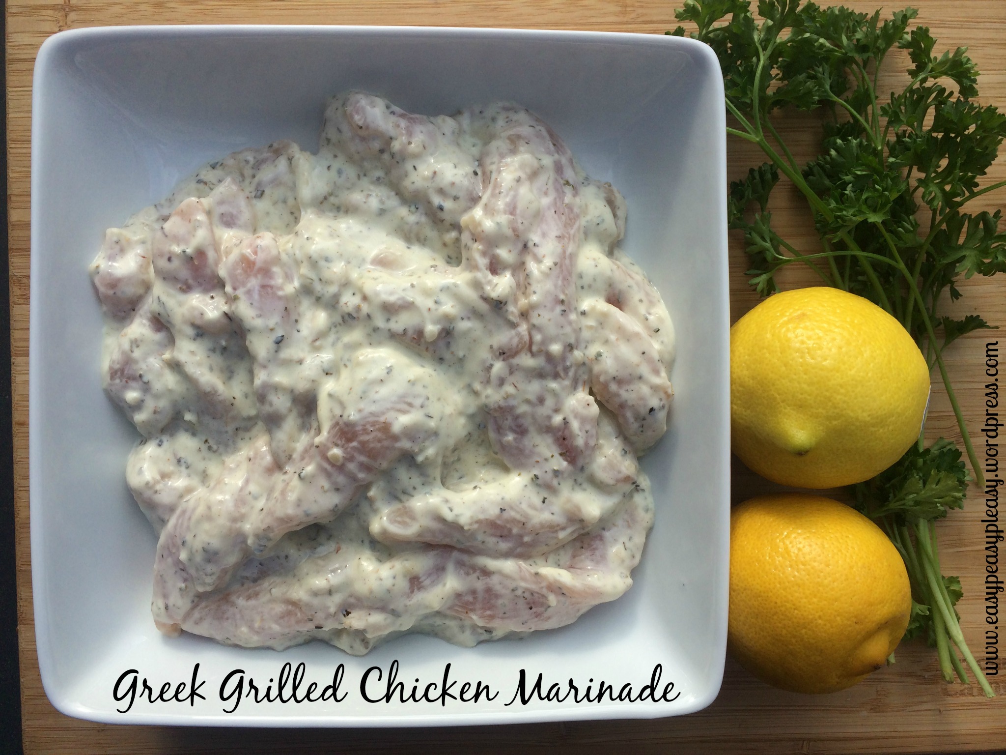 Greek Grilled Chicken Marinade Recipe with Greek Yogurt at https://easypeasypleasy.com