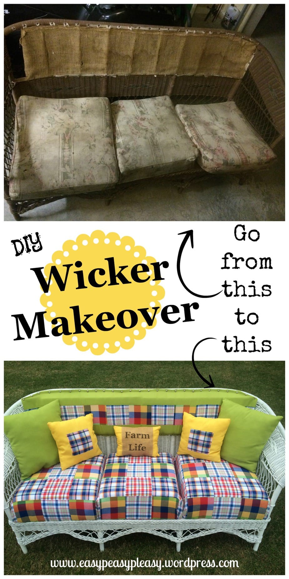 DIY Wicker Makeover and tutorial to make wicker look like new