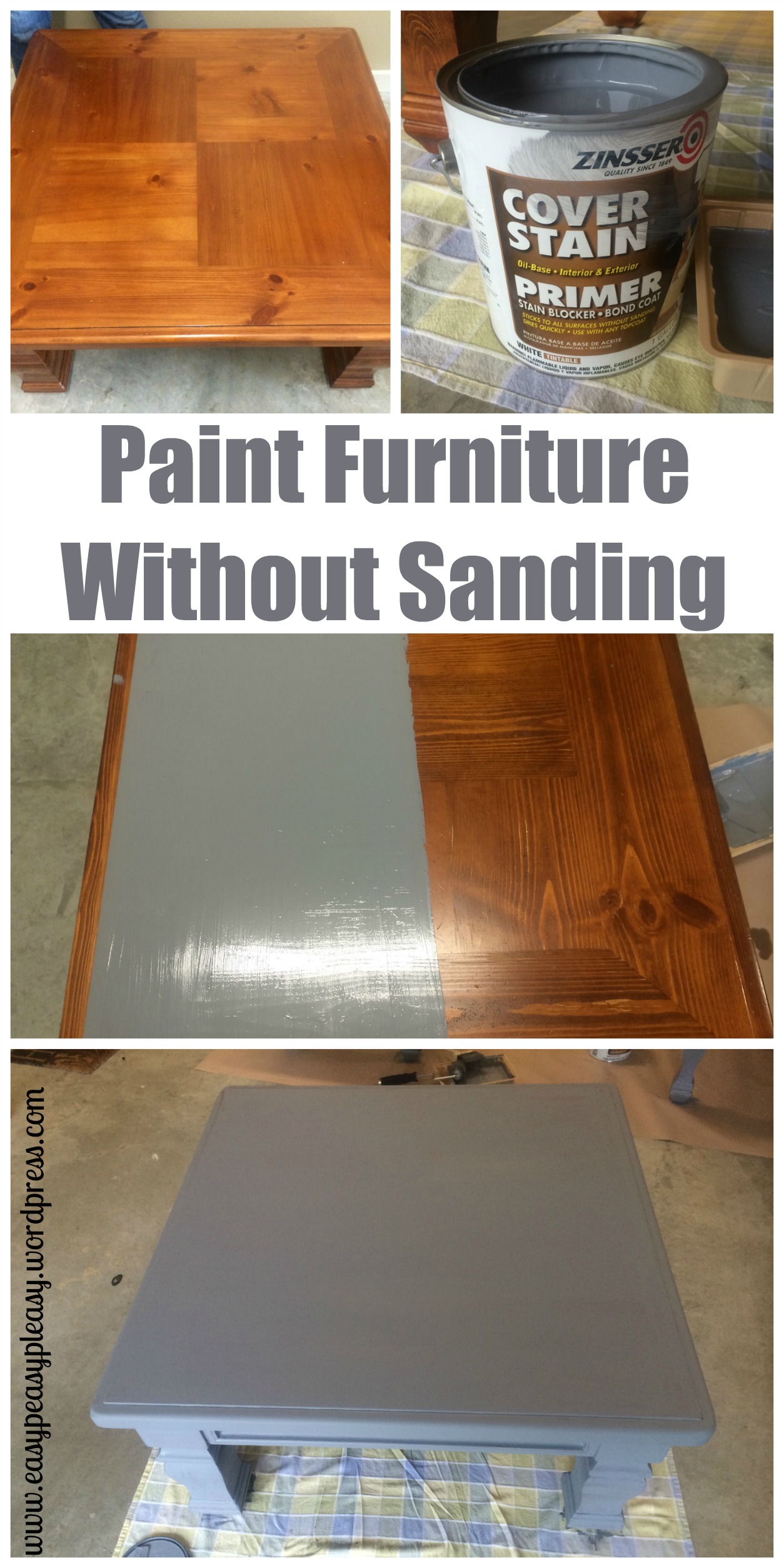 How to paint wood furniture without sanding first.