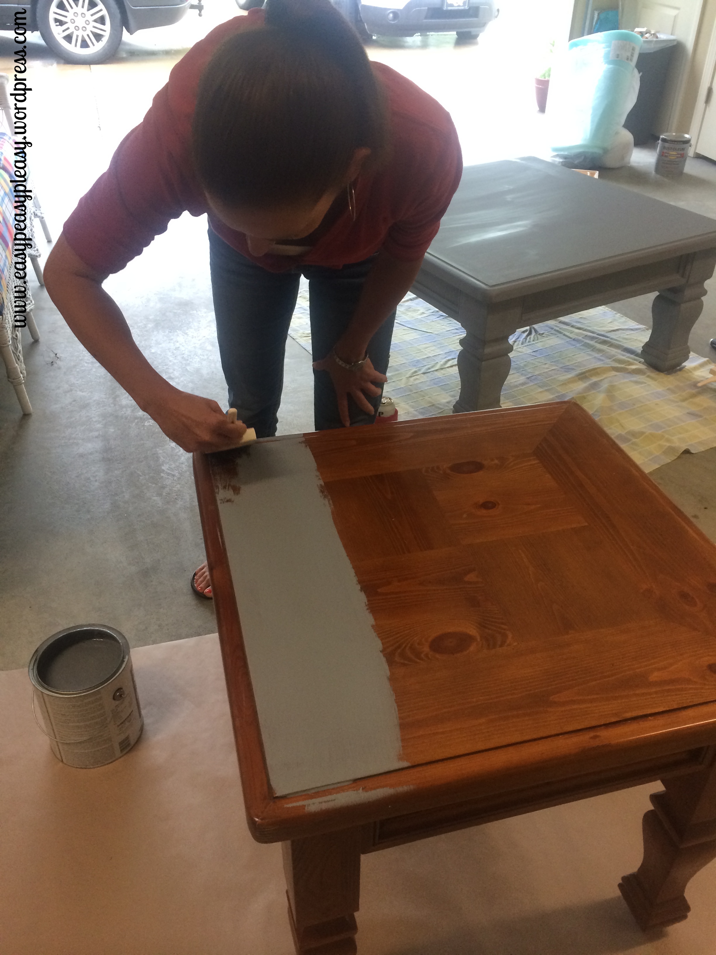 Painting cover stain primer as a base coat on furniture so no sanding would be needed.