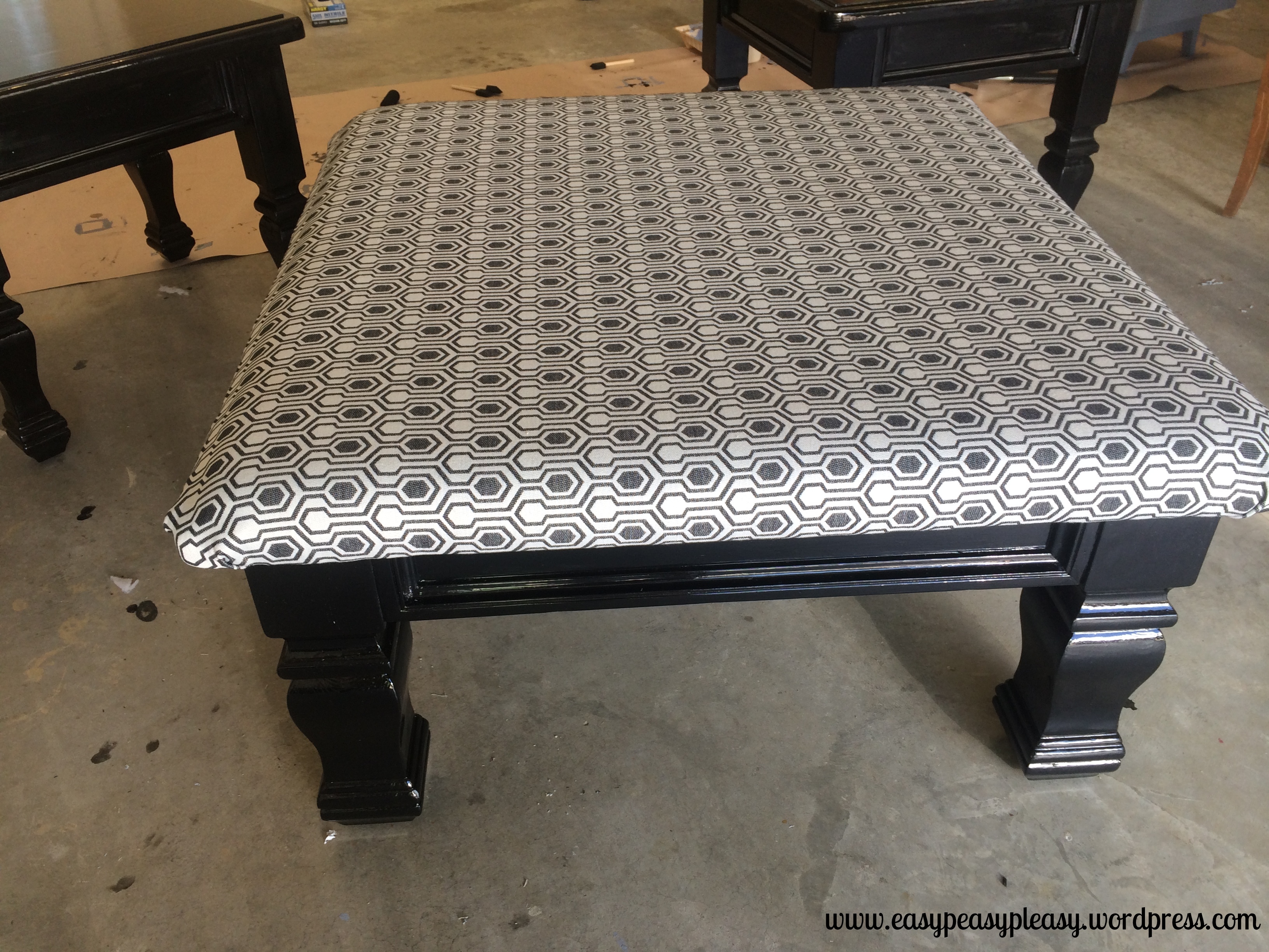 DIY Table To Ottoman And How To Paint Furniture Without Sanding - Easy