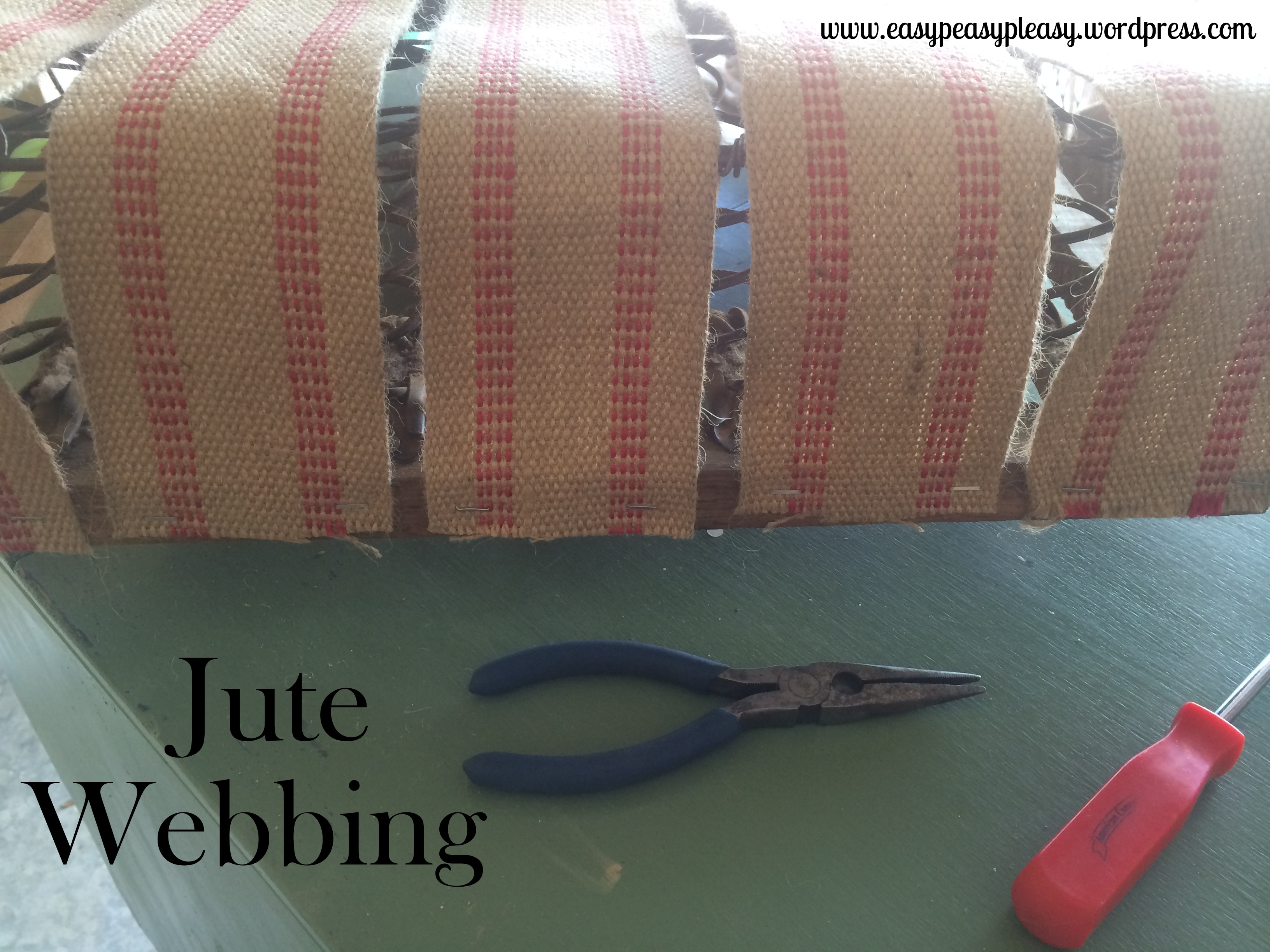 Restoring a spring loaded seat with jute webbing
