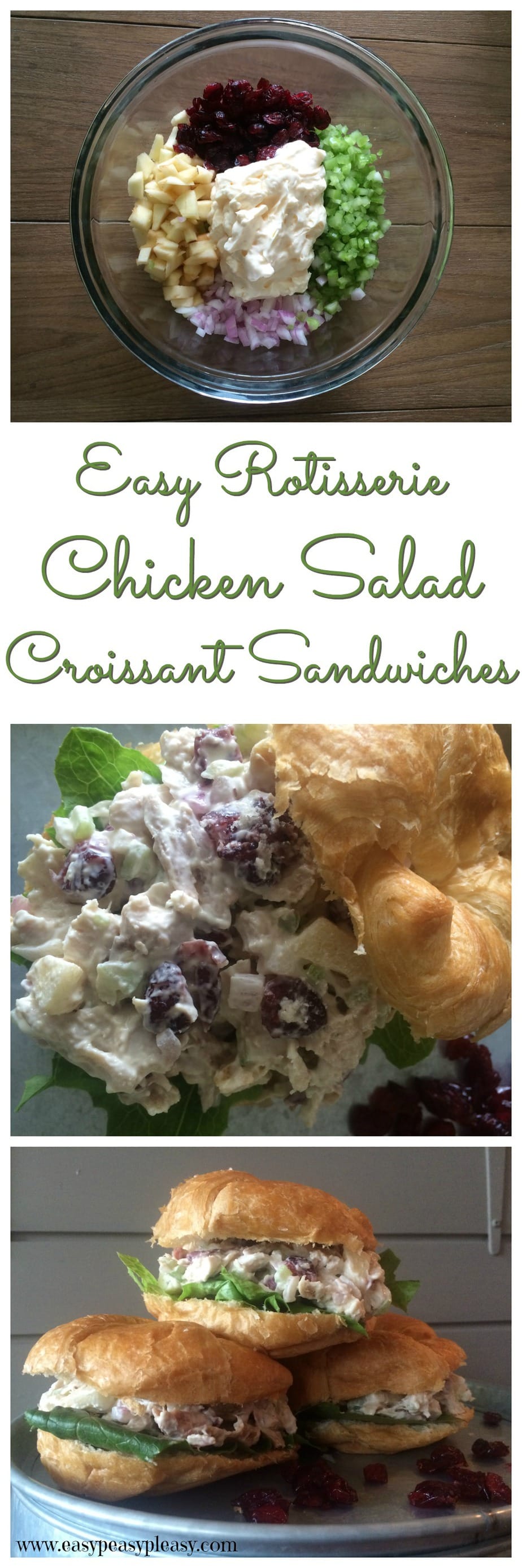 Rotisserie Chicken Salad Croissant Sandwiches Easy Peasy Pleasy