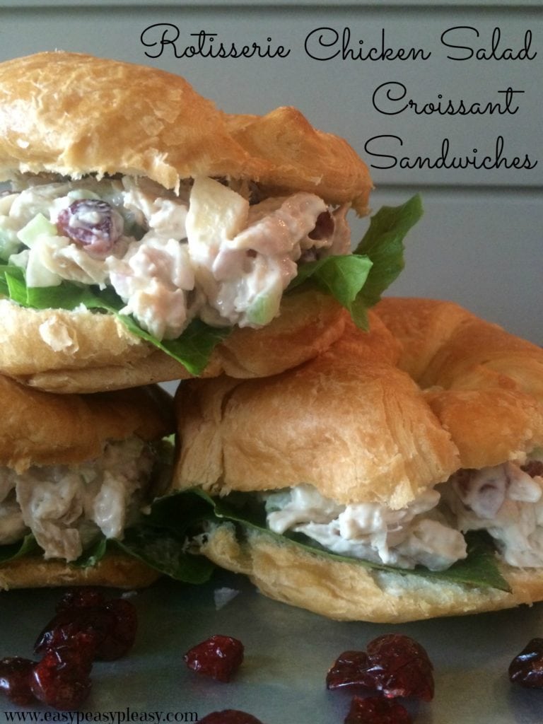 Make up these easy Chicken Salad Croissant Sandwiches quick using a rotisserie chicken.