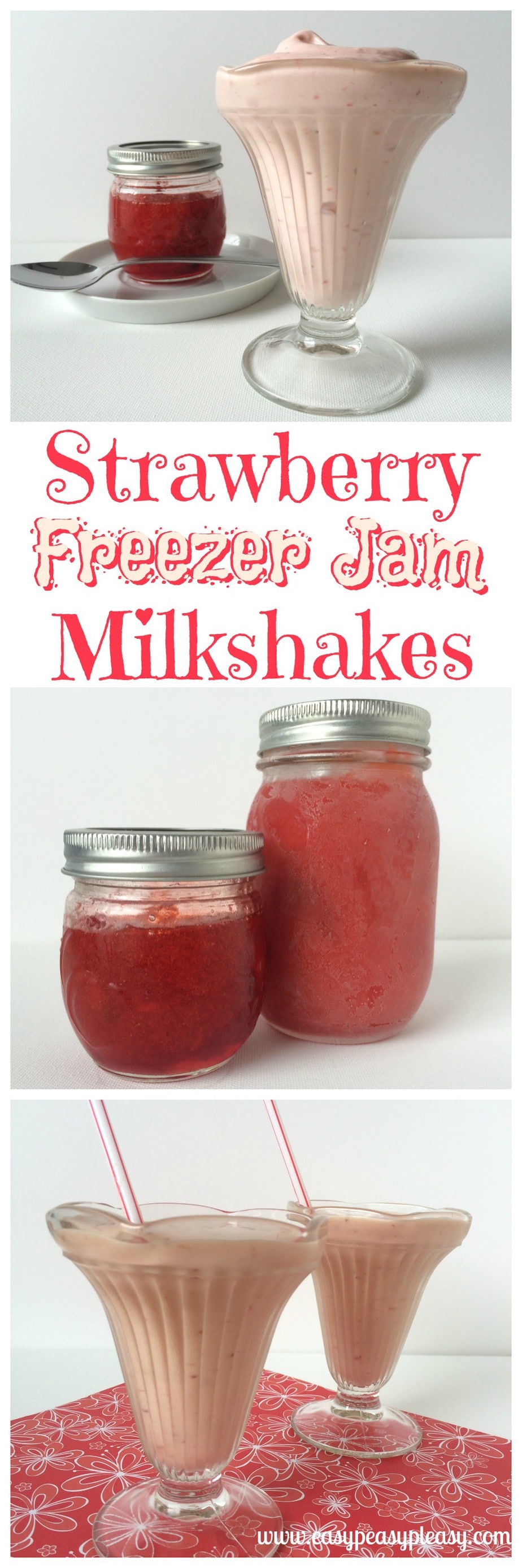Strawberry Freezer Jam Milkshakes