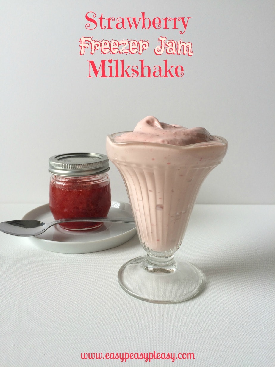 Use your strawberry freezer jam for more than just toast and biscuits. Mix up freezer jam milkshakes!