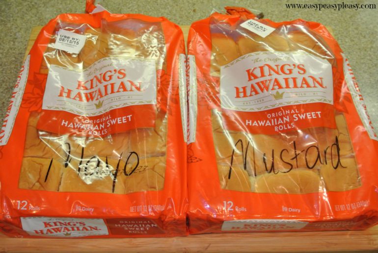 Easy TO GO food and no need for an extra container! Just throw these Cold Cuts Hawaiian Rolls in the cooler and away you go!