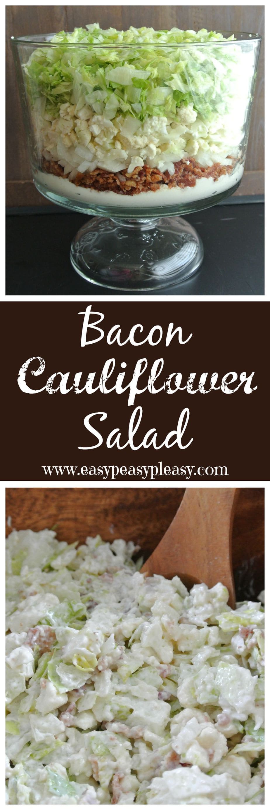 My husband isn't a cauliflower fan but he devours this salad! Bacon Cauliflower Salad is the perfect dish for your next cookout, potluck, or holiday. This salad will feed a crowd and is so delicious!