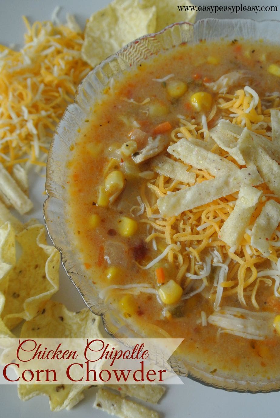 This is the perfect spicy and deliciously easy soup on a cold day. Chicken Chipotle Corn Chowder is my go to Fall and Winter dish.