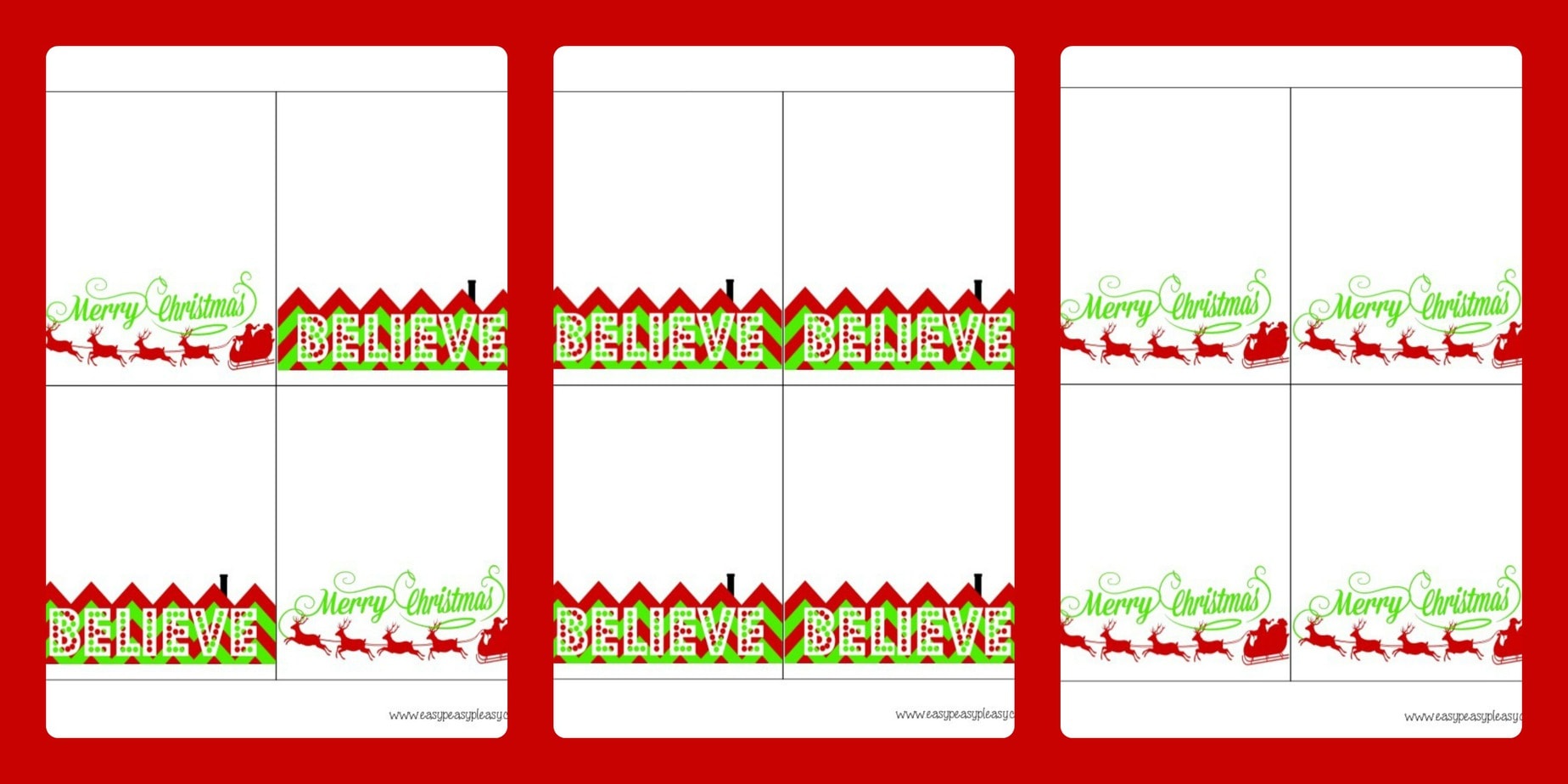 Happy Holidays Treat Bag Topper - Free Printable - Pjs and Paint