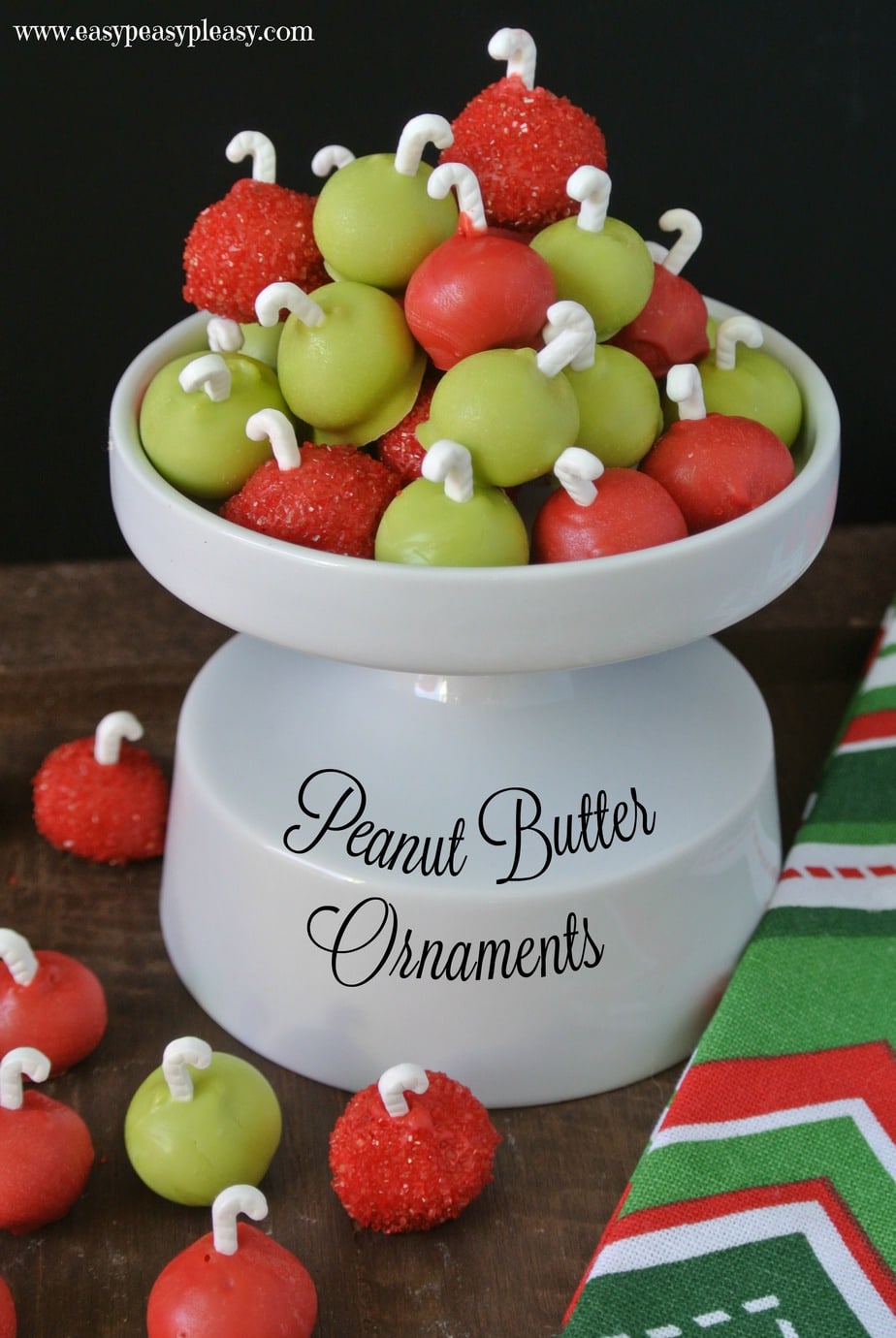 Easy 3 Ingredient Peanut Butter Ornaments are the perfect Christmas treat!
