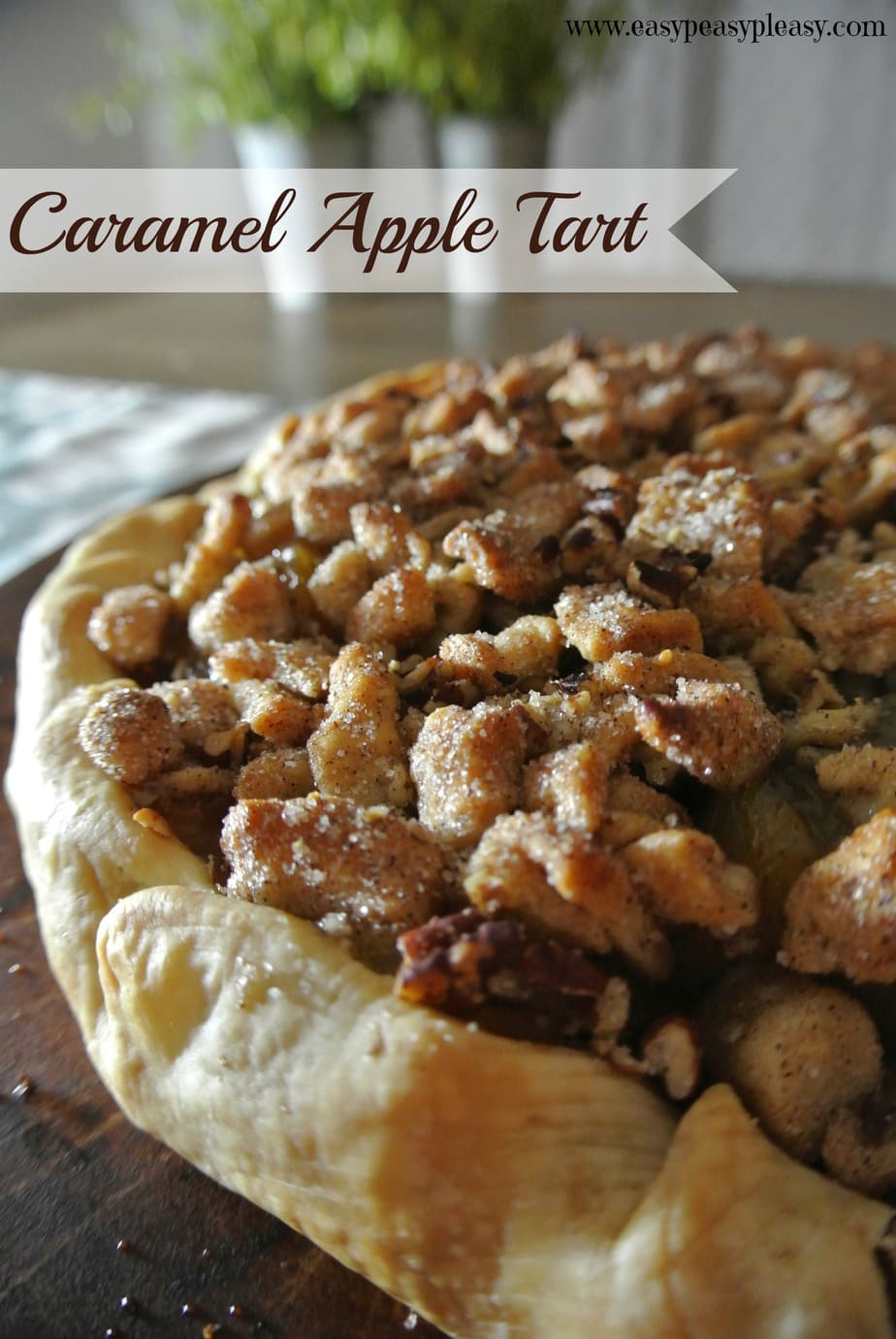 Easy 5 Ingredient Caramel Apple Tart is the perfect addition to any holiday gathering.