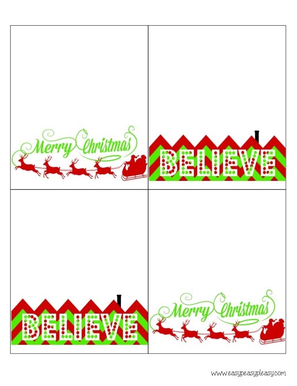 Happy Holidays Treat Bag Topper - Free Printable - Pjs and Paint