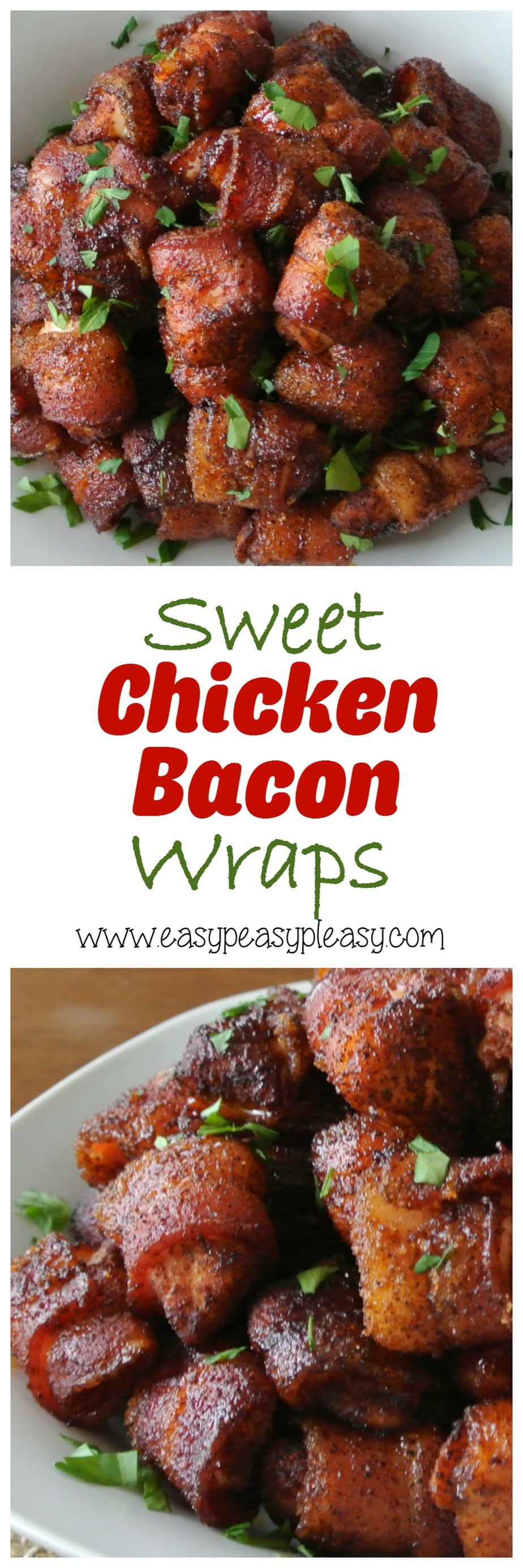 4 Ingredient Sweet Chicken Bacon Wraps are the perfect appetizer anytime of the year!