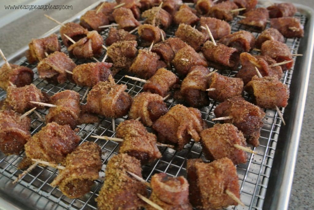 Sweet Chicken Bacon wraps are ready to go in the oven!