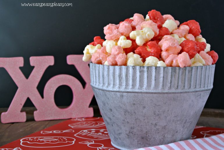 Easy 2 Ingredient Cupid Munch is the perfect Valentine Treat! Shh...don't tell anyone, it's not popcorn!