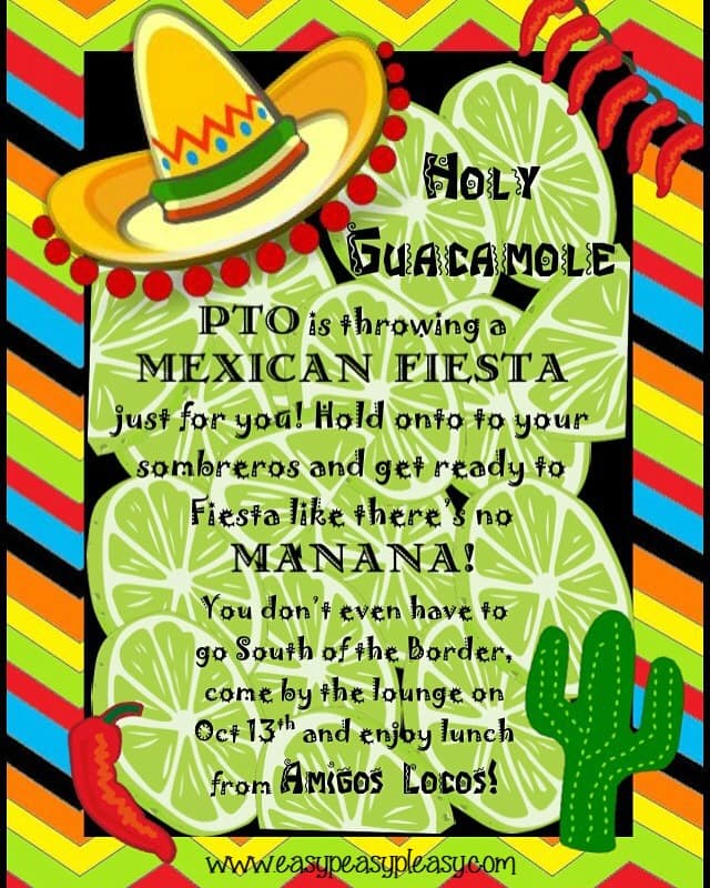 Teacher Appreciation Lunch Ideas Mexican Fiesta Flyer Invitation!