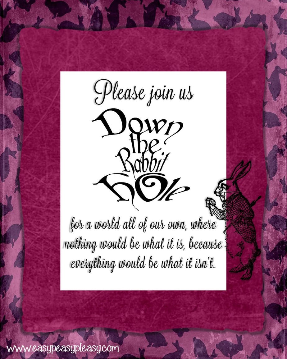 Alice in Wonderland Down the Rabbit Hole Teacher Appreciation Week Flyer!