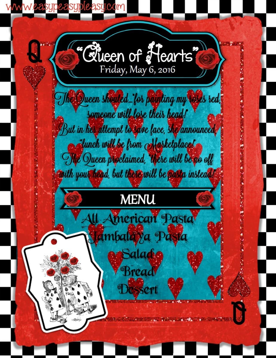 Alice in Wonderland Teacher Appreciation Week Queen of Hearts!