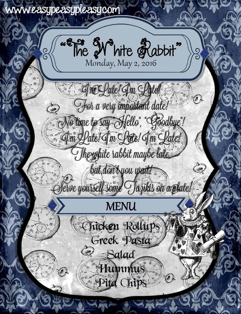 Alice in Wonderland Teacher Appreciation Week The White Rabbit flyer!