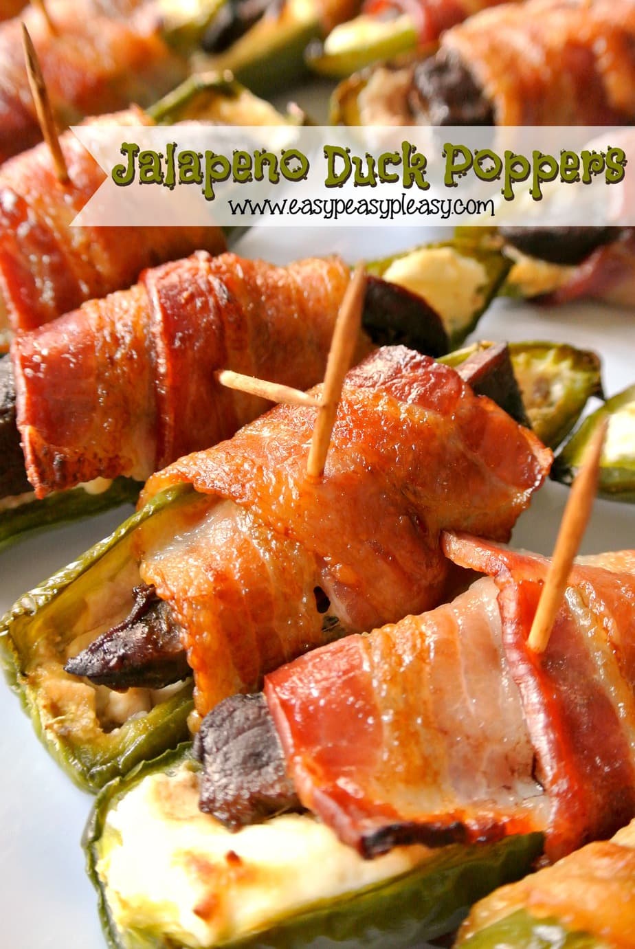 Don't tell my husband but I'm giving away his secret ingredient that makes these Jalapeno Duck Poppers so delicious!