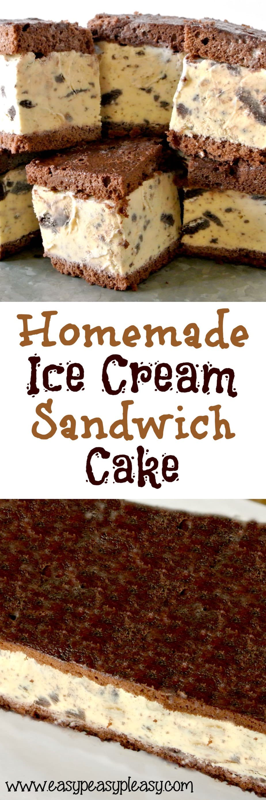 Easy Homemade Ice Cream Sandwich Cake is perfect for parties and much cheaper than store bought!