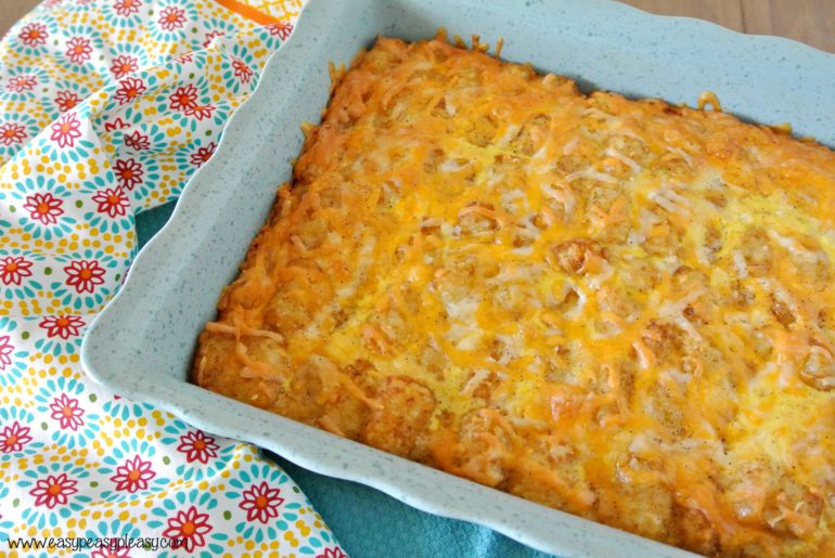 This Easy Overnight Breakfast Casserole uses only 4 ingredients and some salt & pepper! Prepare the night before and bake the next morning!