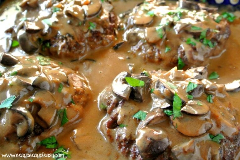 Easily cook up this Salisbury Steak Bake on a weeknight. Don't stand over the stove, let the oven do the work for you!