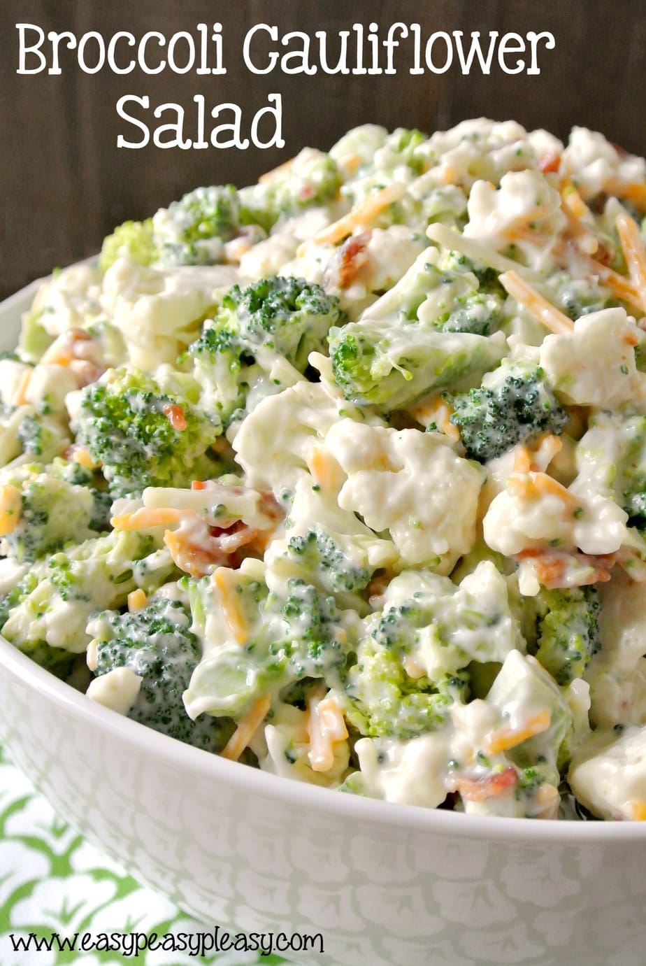 Enjoy this deliciously sweet and easy Broccoli Cauliflower Salad. Make it for a crowd or half the recipe for a family night side dish.