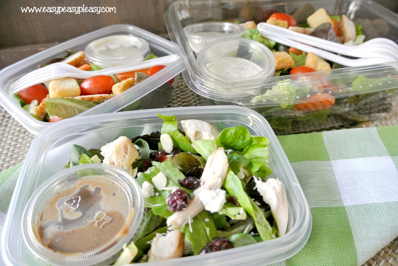 Easy TO GO Salads For The Cooler With No Cleanup - Easy Peasy Pleasy