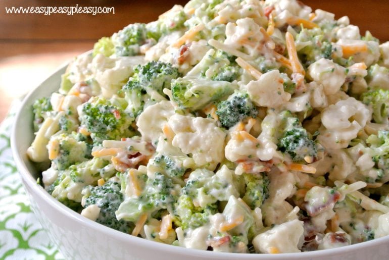 This Broccoli Cauliflower Salad is so deliciously sweet and easy to make!