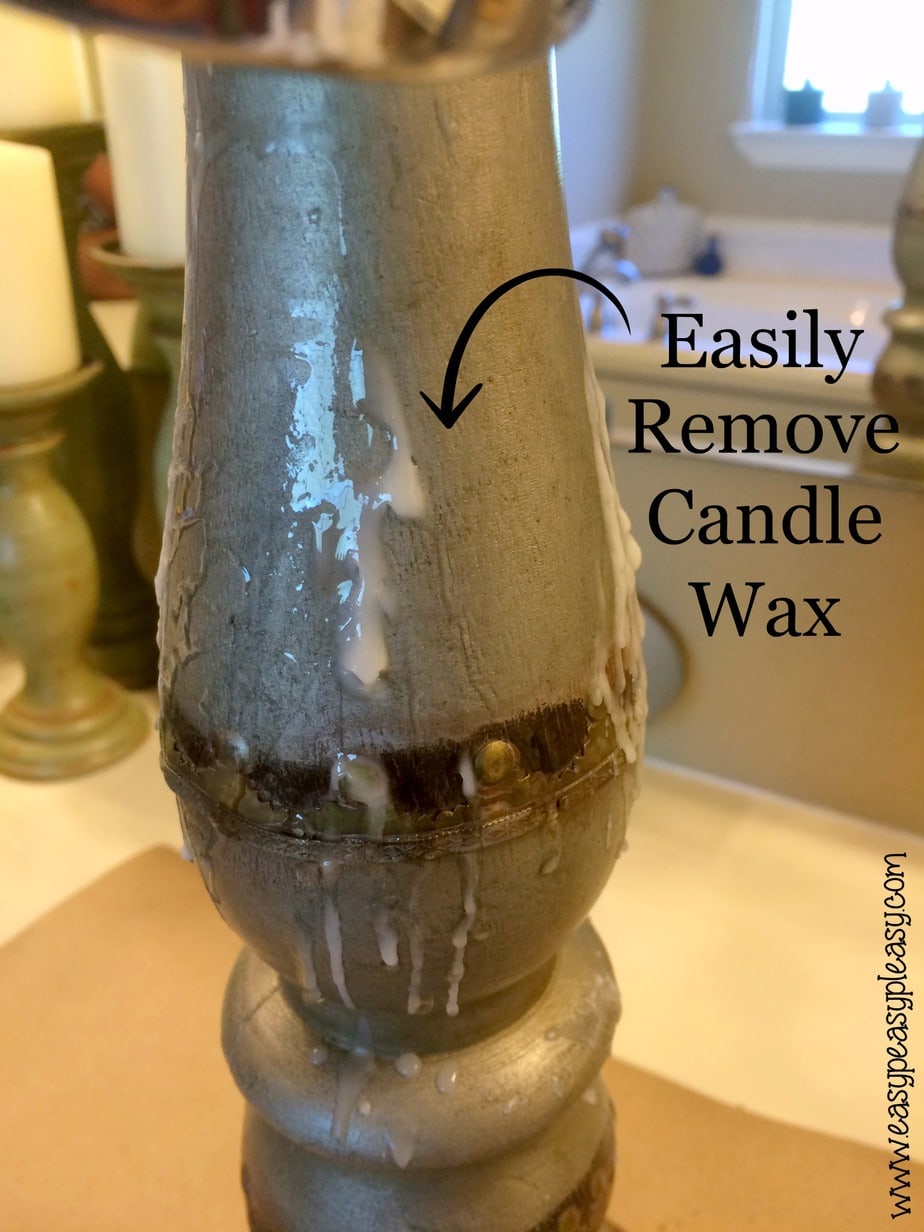 Easily remove candle wax to makeover candle holders.