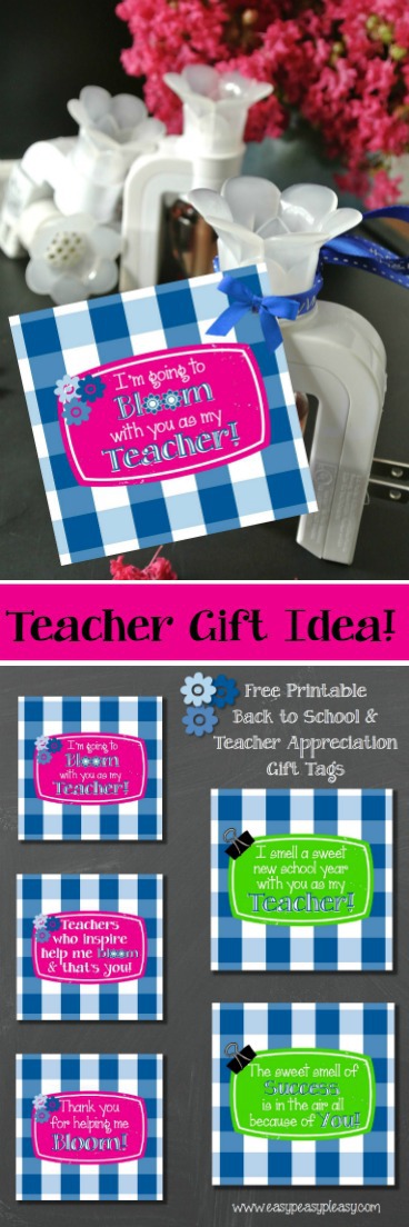 Free Printable Teacher Gift Tags are perfect for Teacher Appreciation and Back to School Gift Ideas!