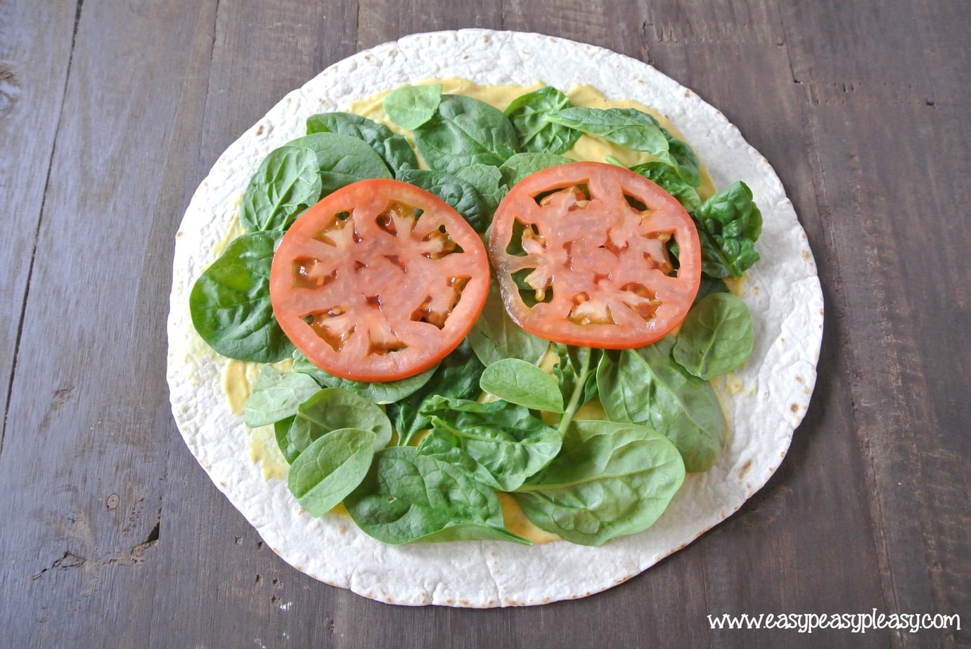 How to make a picture perfect wrap. Add all the veggies!