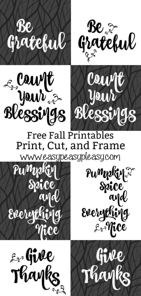 Easy Thanksgiving Printables