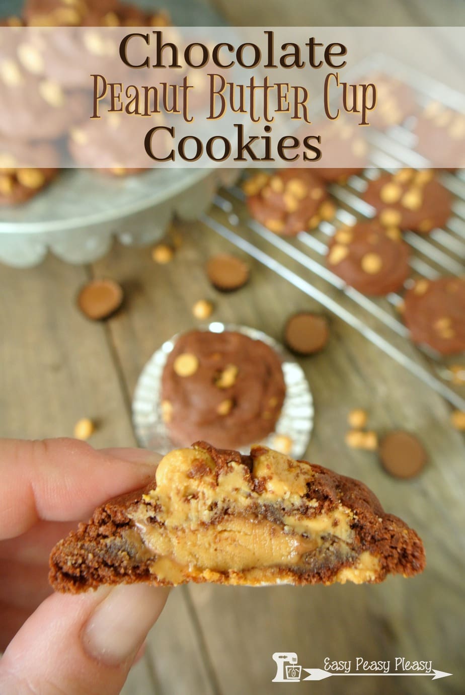 Only 5 Ingredients. Chocolate Peanut Butter Cookies using a cake mix.