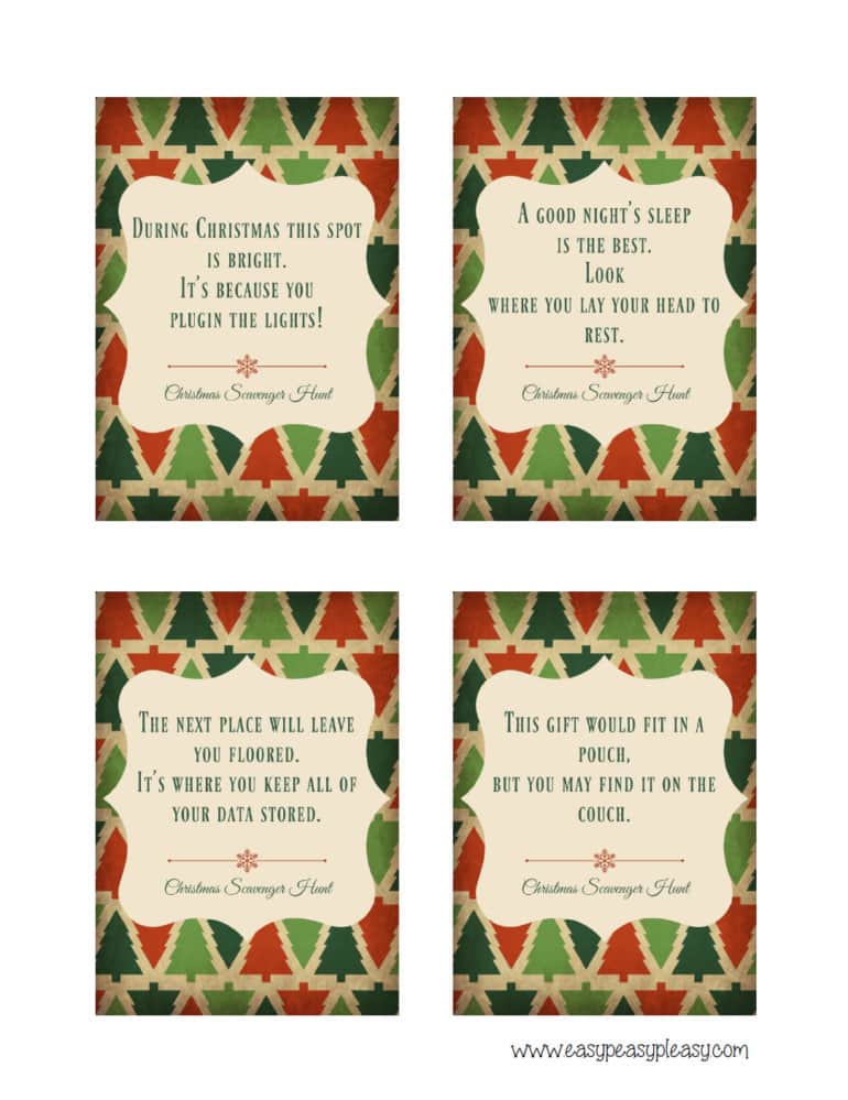 Christmas Scavenger Hunt With Free Printable Clues - Easy Peasy Pleasy