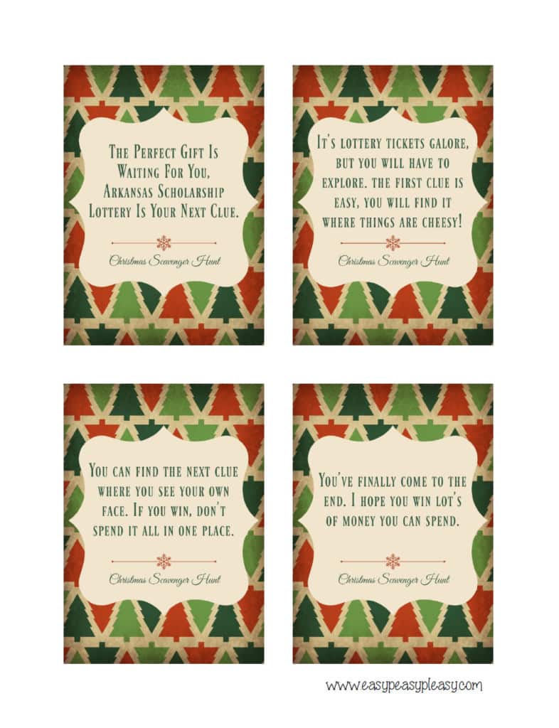 free printable christmas scavenger hunt rhyming clues