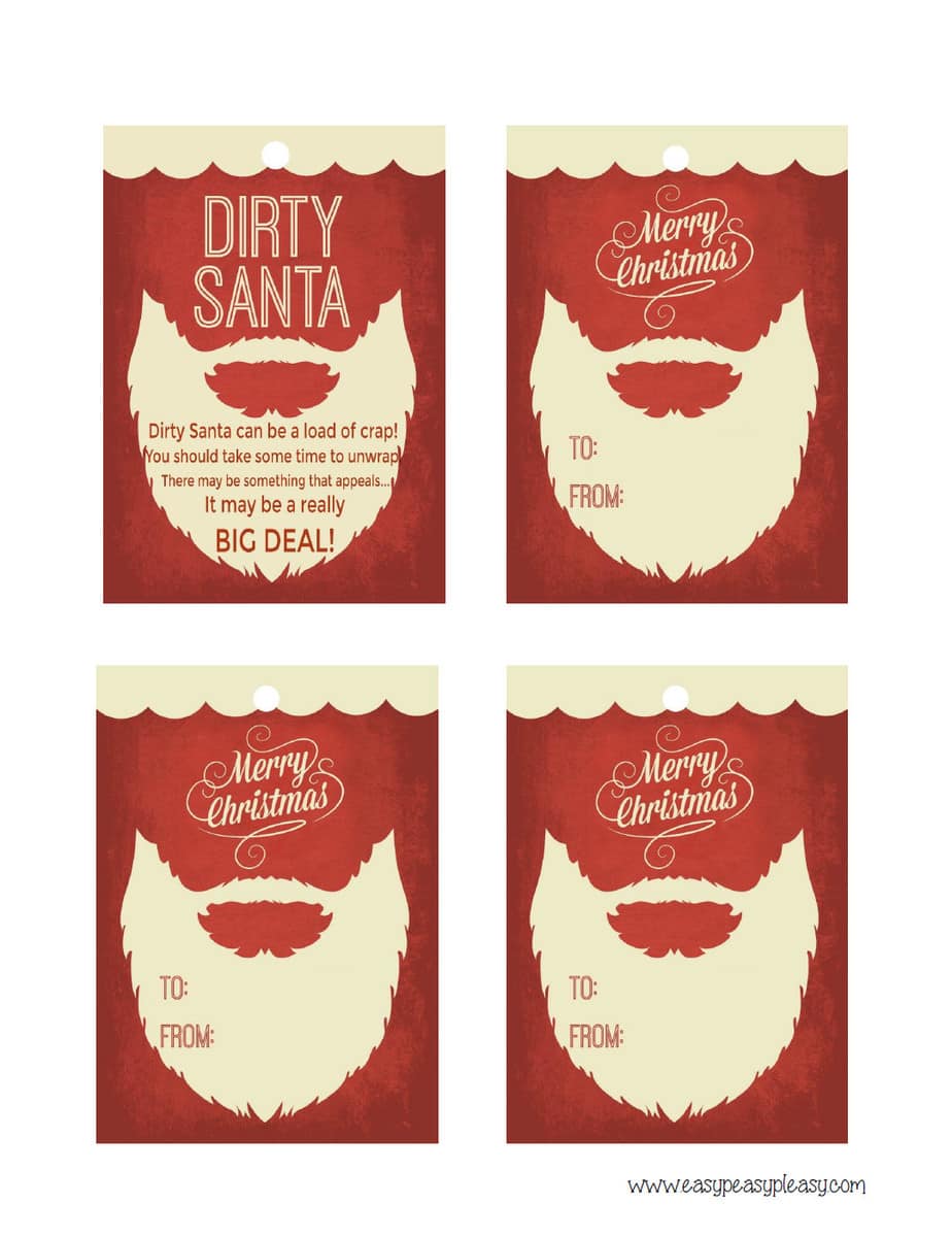 Free Printable Dirty Santa Gift Tags for toilet paper.