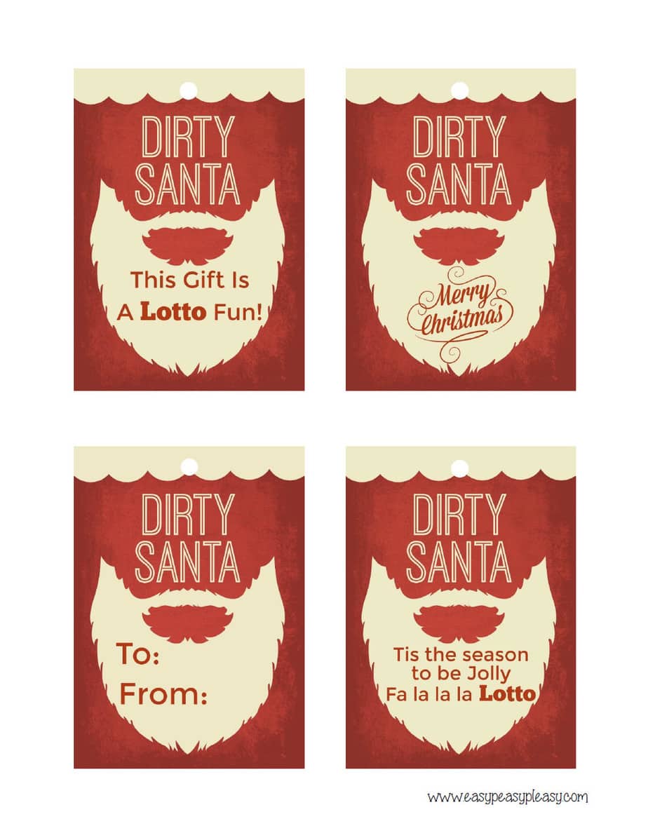 Free Printable Dirty Santa Gift Tags