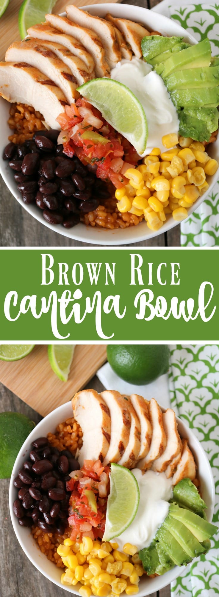 Cook your brown rice in enchilada sauce to give this Brown Rice Cantina Bowl and extra kick!